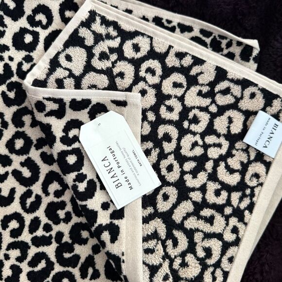 Bianca Portugal Leopard Towel Set 6pc Luxury Bath Hand Tip Towels Artistic - Picture 8 of 9
